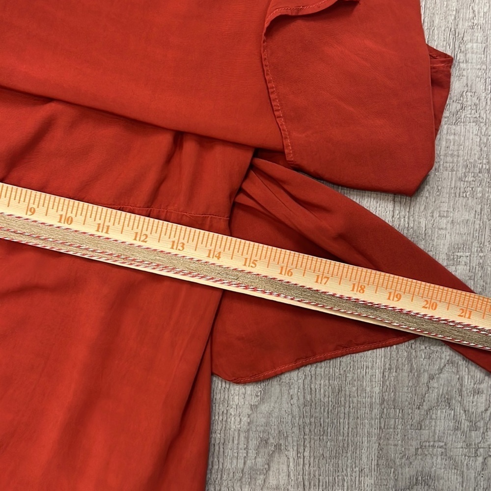 Splendid Rust Red Layered Ruffle Off-Shoulder Dress | Size Small - Picture 9 of 11